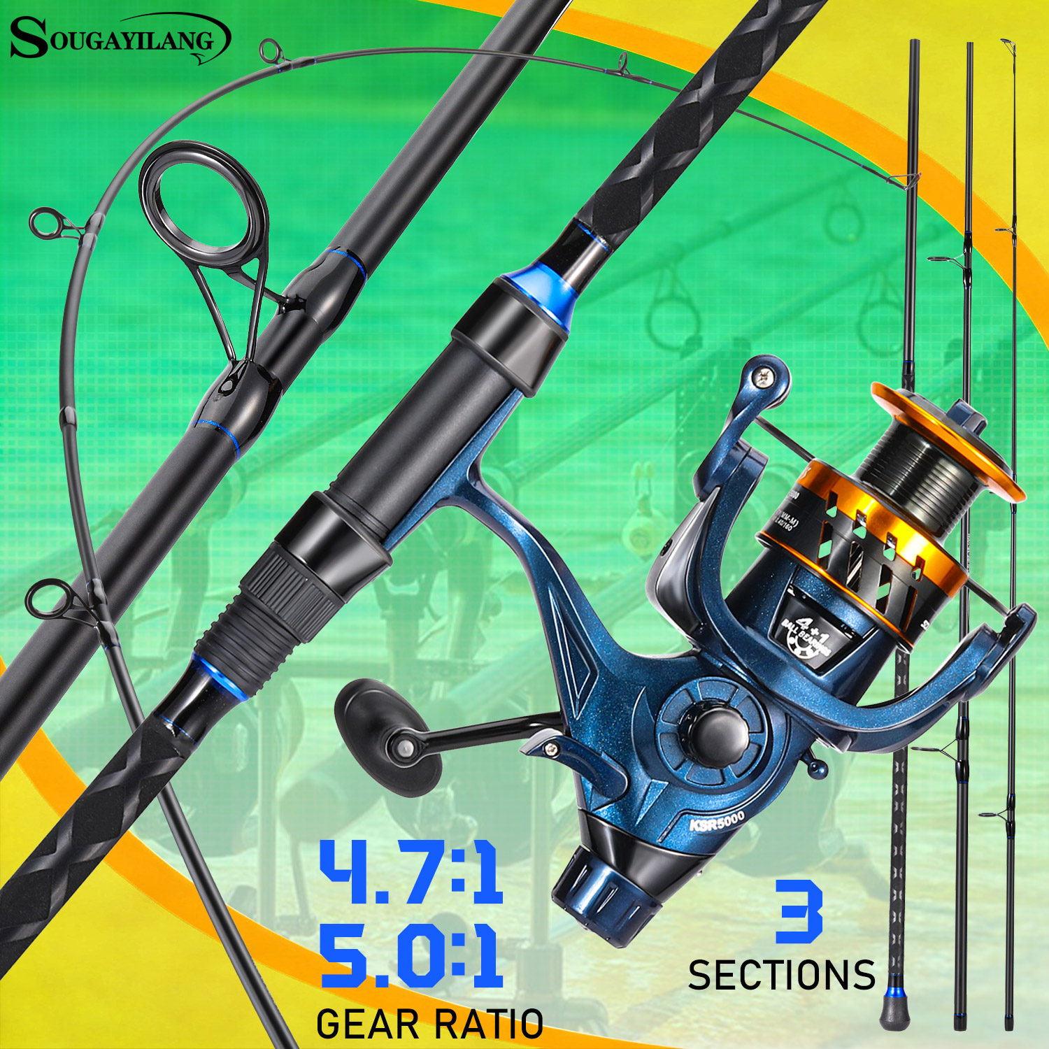 Sougayilang 3 Sections Surf Fi - Fishing Rod Spinning incelemesi ve fiyatı