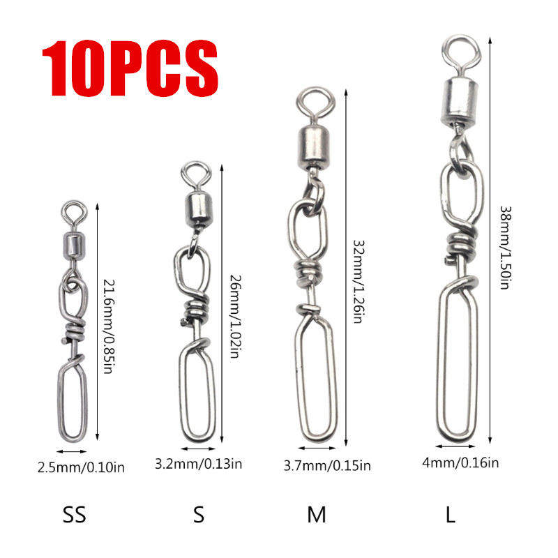 10Pcs Stainless Steel Quick Sn - Fishing Rod Casting incelemesi ve fiyatı