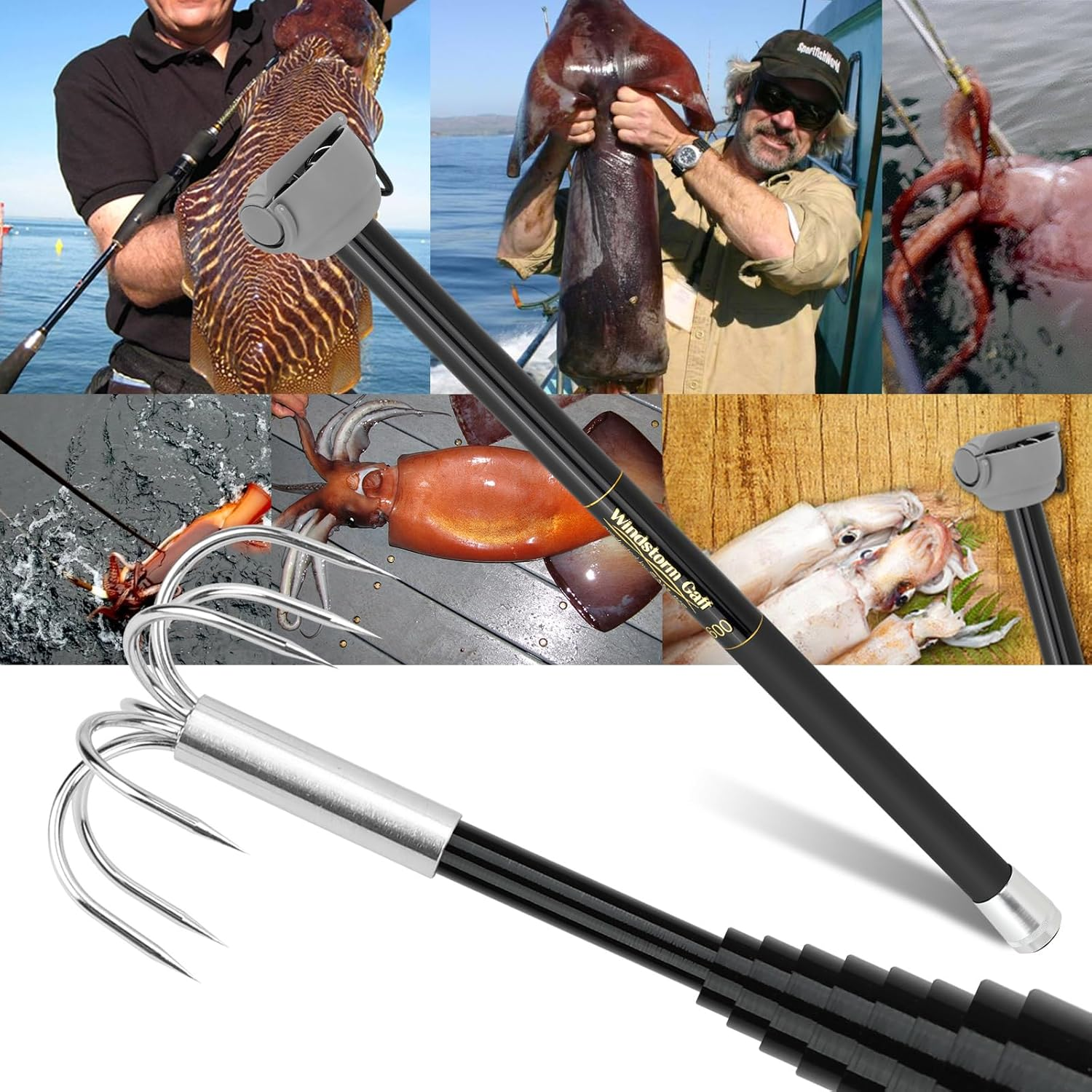 SANLIKE Fishing-Squid Gaff 3M/ - Fishing Rod Carbon Fiber incelemesi ve fiyatı